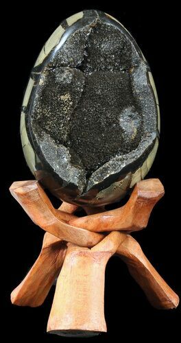 Septarian Dragon Egg Geode - Crystal Filled #40905